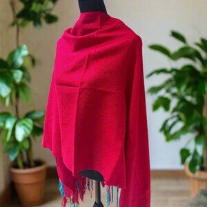 Mexican Rebozo/Shawl - Intense Fuchsia